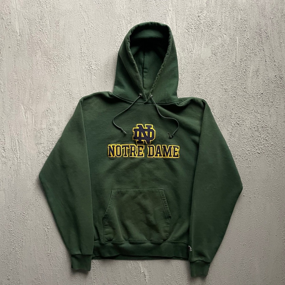 Champion Notre Dame Hoodie Mens Medium Green 2000s